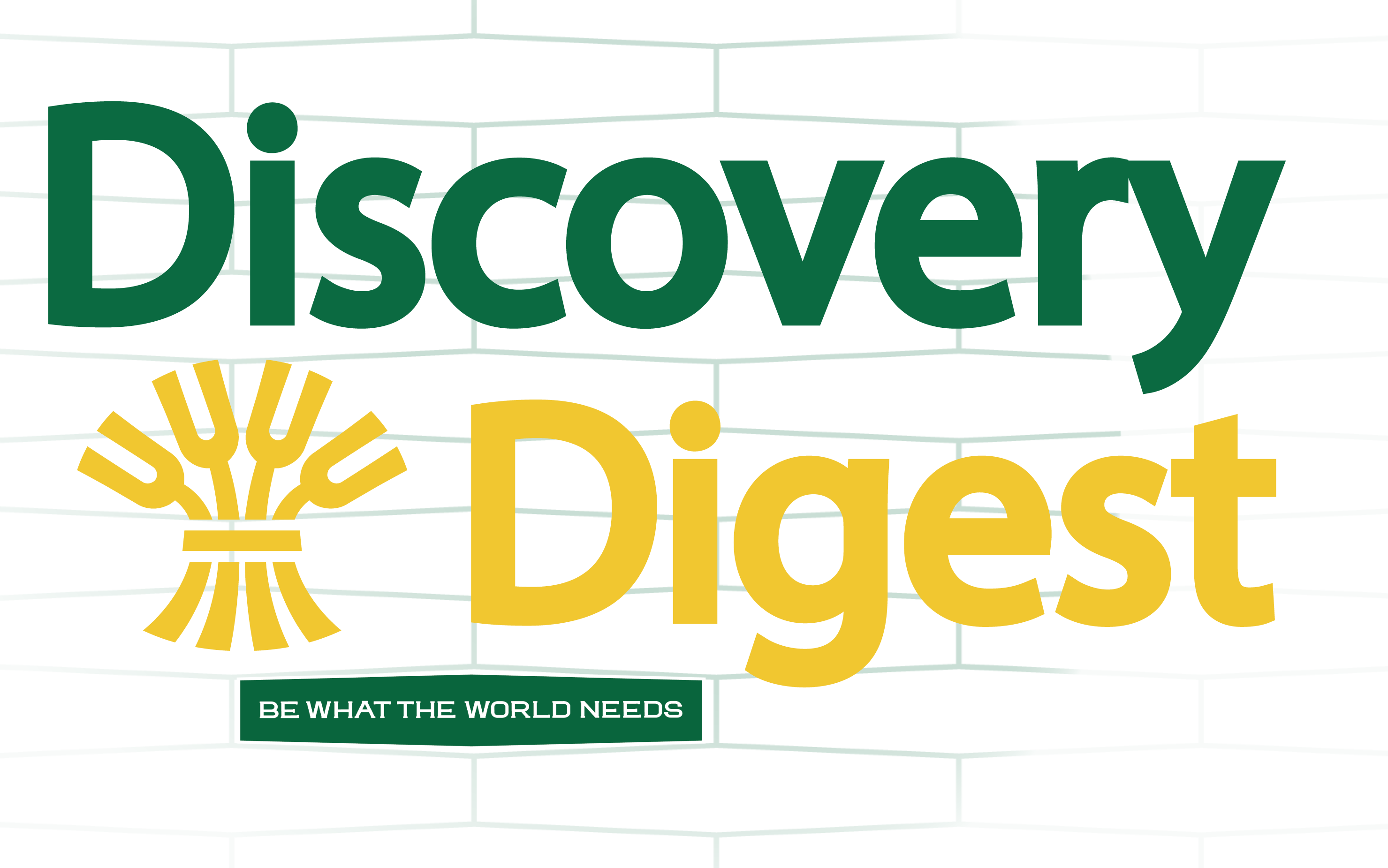 Text reading 'Discovery Digest' in green and yellow font